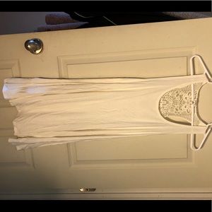 Flowy White Lace Backed Dress